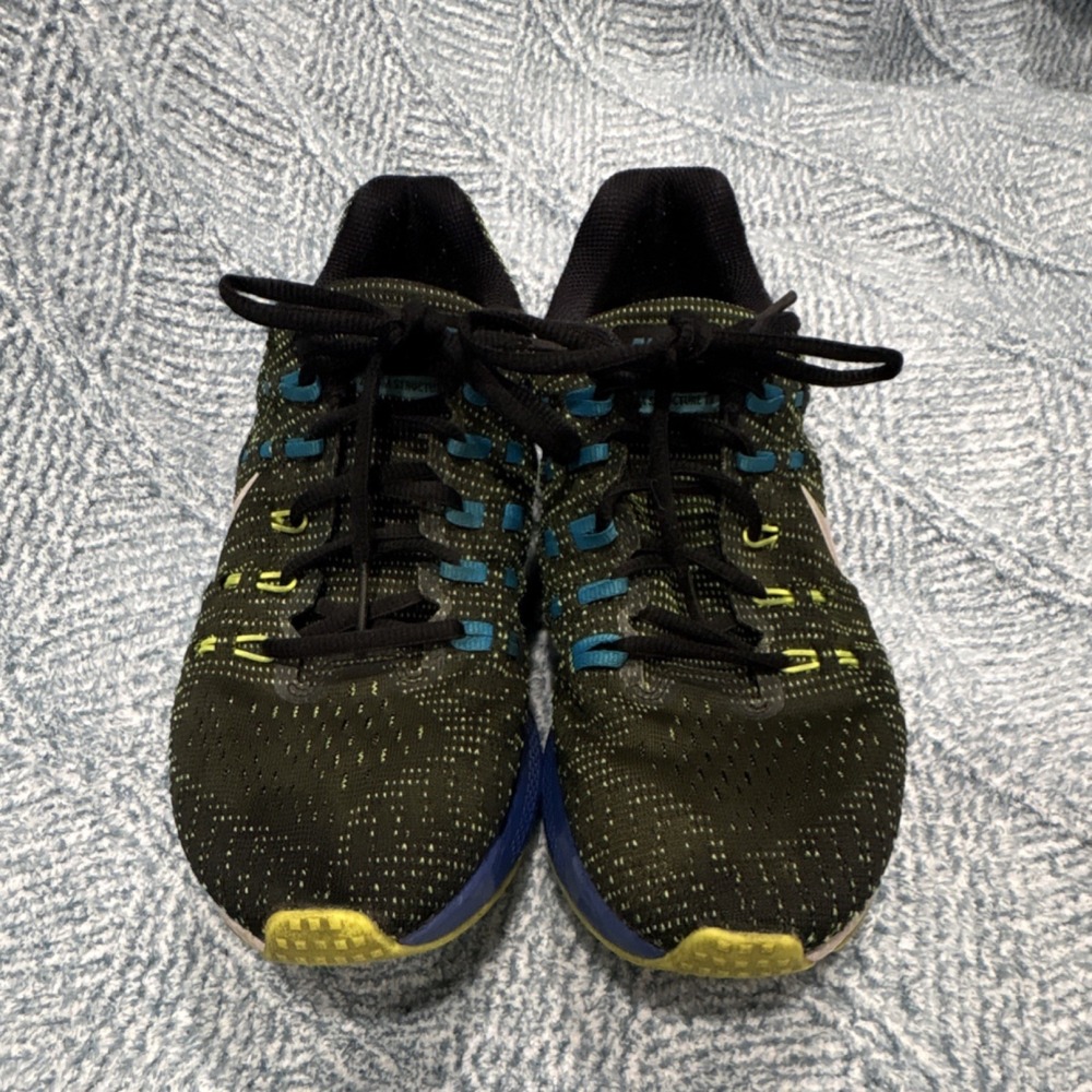 Nike Air Zoom Structure 19 Black Blue Yellow 806580-010 Low Top Running Sneakers